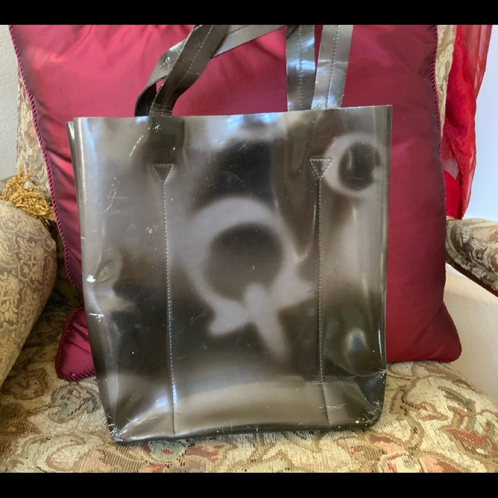 Auth. Vintage Brown Ferragamo Tote w Gancini Patterns